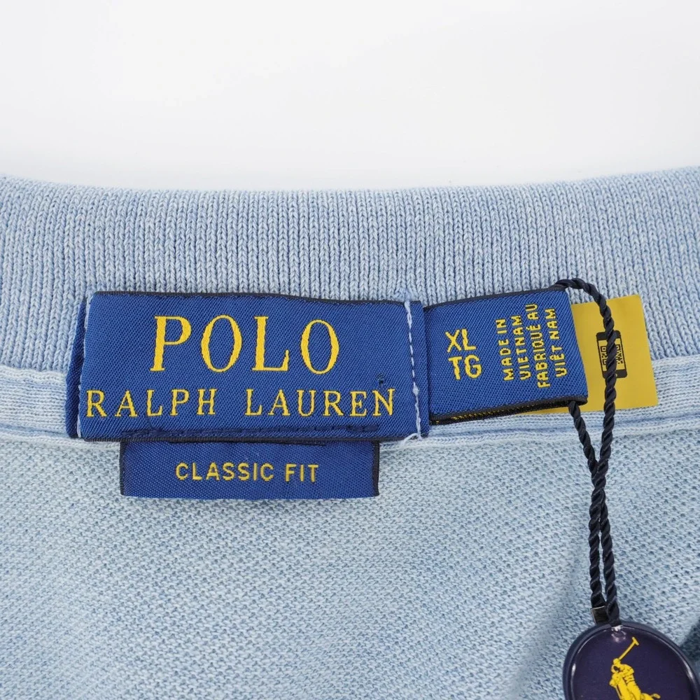 NEW Polo Ralph Lauren Classic Fit Polo Indigo Light Blue Short Sleeve Mens XL